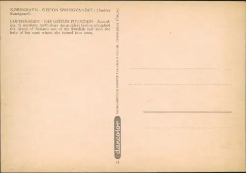 Postcard Kopenhagen København GEFION SPRINGVANDET 1980