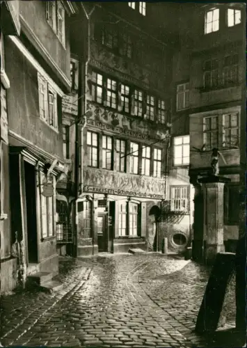 Ansichtskarte Frankfurt am Main Fünffingerplatz bei Nacht 1968