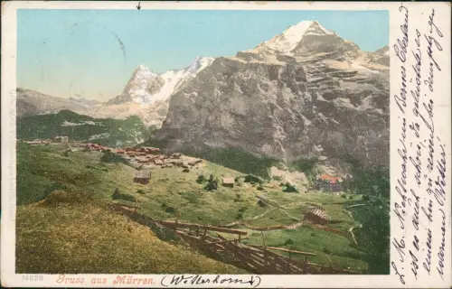 Ansichtskarte Mürren Ortsblick 1902