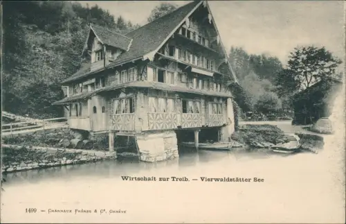 Ansichtskarte Luzern Lucerna Wirtschaft zur Treib Vierwaldstätter See 1909