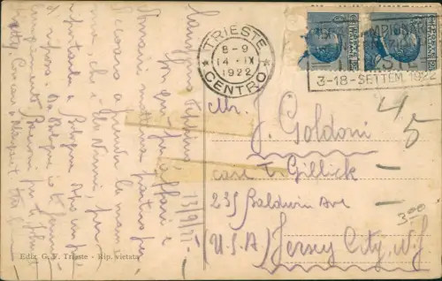 Cartolina Triest Trieste S. Giusto - Straßenszene - Fotokarte 1922