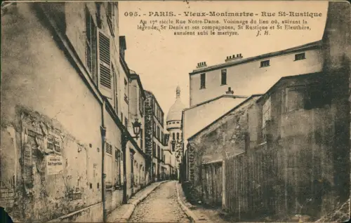 CPA Paris Vieux-Montmartre - Rue St-Rustique 1924