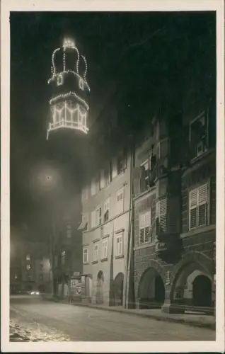 Ansichtskarte Innsbruck Straßen Ansicht bei Nacht u. Beleuchtung 1930