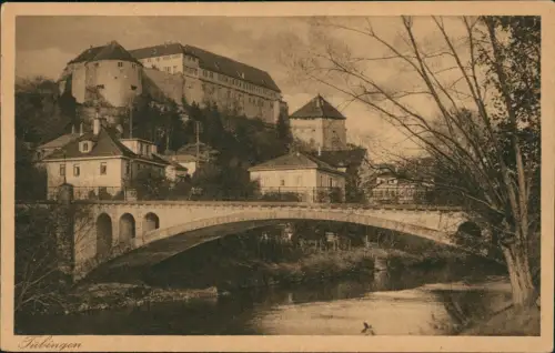 Ansichtskarte Tübingen Schloss und Alleenbrücke. 1927