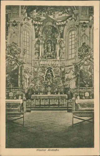 Ansichtskarte Andechs Kloster - Altar 1926