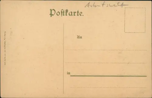 Künstlerkarte Die Bäckertaufe wegen zu kleinen Brodes Strafe 1922