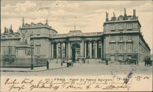 CPA Paris Place du Palais Bourbon 1904