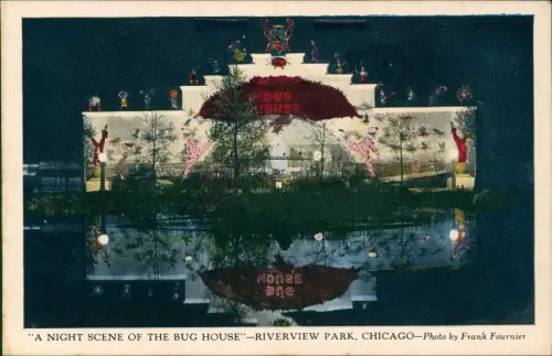 Postcard Chicago A night scene of the bughouse 1940