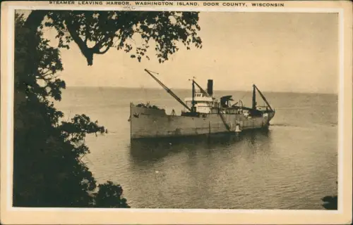 Wisconsin unsortiert Dampfer Steamer Washington Island Door County 1930
