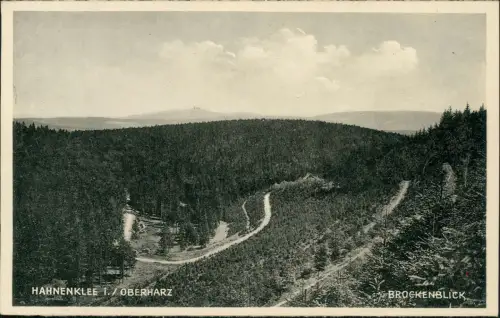 Ansichtskarte Hahnenklee-Bockswiese-Goslar Brockenblick 1939