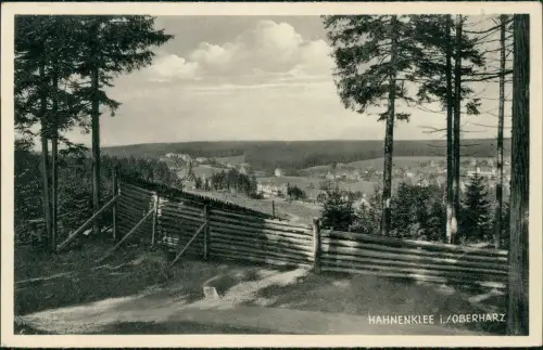 Ansichtskarte Hahnenklee-Bockswiese-Goslar Waldweg, Stadtblick 1932