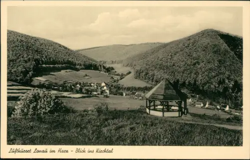 Ansichtskarte Lonau-Herzberg (Harz) Harz - Blick ins Kirchtal Pavillon 1933