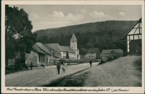 Ansichtskarte Bad Gandersheim Straßenpartie am Benedikterkloster 1939