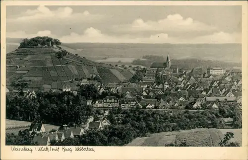 Ansichtskarte Weinsberg mit Burg Weibertreu 1952