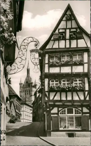 Ansichtskarte Bad Wimpfen Salzgasse und Blauer Turm Kleinkunststube 1968
