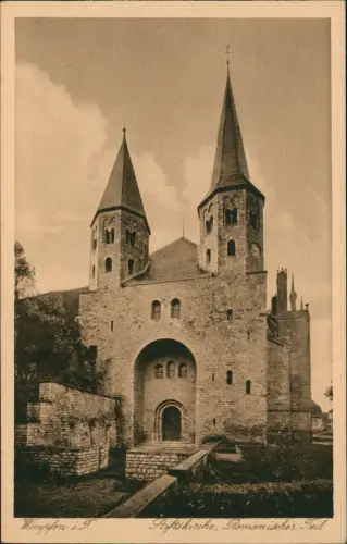 Ansichtskarte Bad Wimpfen Stiftskirche, Romanischer Teil 1928