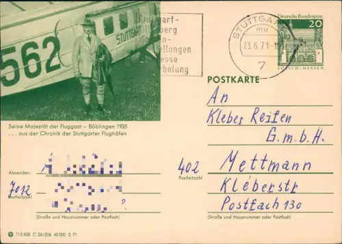 Ansichtskarte Böblingen 115 508 C 26/206 40 000 2.71 LORSCH 8982 1974