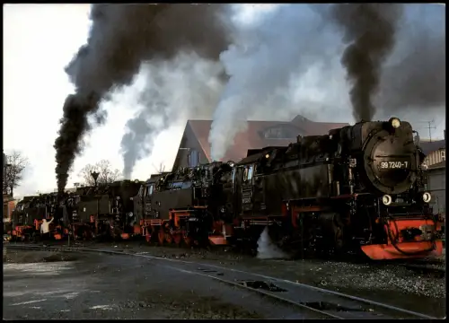 Ansichtskarte Wernigerode Dampflokomotiven der Harzer Schmalspurbahnen 1995
