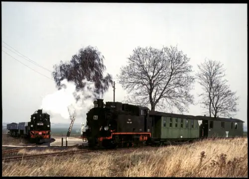 .Sachsen-Anhalt Dampflokomotiven 99 542 und Lok 7 am Gleisdreieck 1993