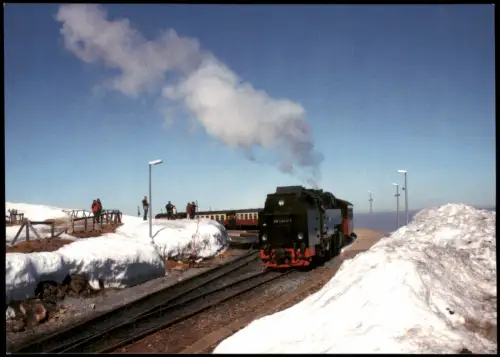 Ansichtskarte Wernigerode Dampflok 99 7243 der HSB am Bahnhof Brocken 2005