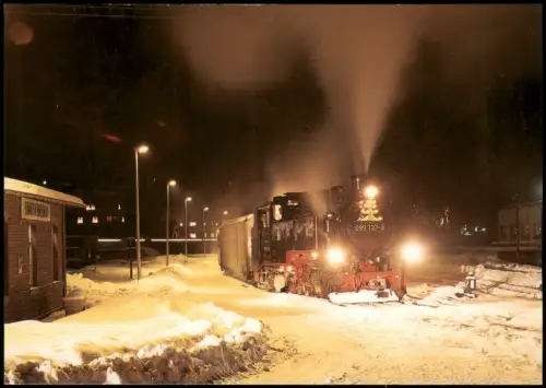 Hammerunterwiesenthal-Oberwiesenthal Dampflok 099 737-9 der   im Bahnhof   1997