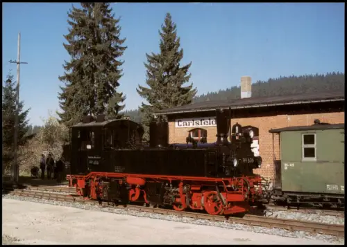 Ansichtskarte .Sachsen Schmalspurlok 99 606 am Bahnhof Carlsfeld 2005