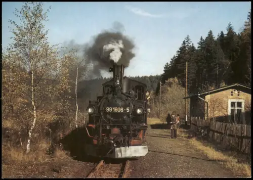 Oberschmiedeberg-Jöhstadt (Erzgebirge) Dampflokomotive Bahnhof 1986
