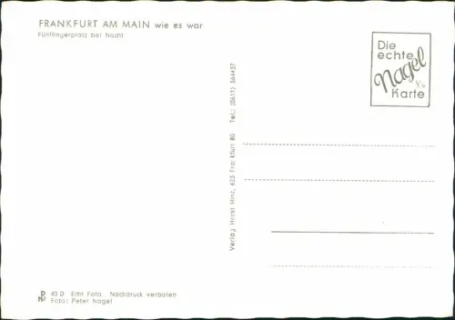 Ansichtskarte Frankfurt am Main Fünffingerplatz bei Nacht 1968