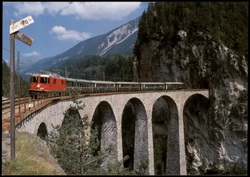 Filisur Filisour Elektro-Lokomotive Ge 4/4" Küblis  Landwasser-Viadukt 1984