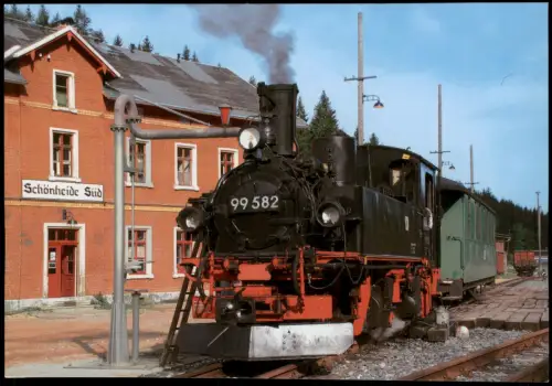 Schönheide (Erzgebirge) Dampflok 99 582 am Bahnhof Schönheide Süd 2008