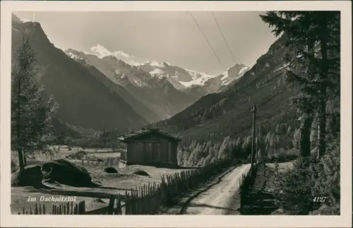 Ansichtskarte Gschnitz Tirol Gschnitztal Straße Gebirge Hütte 1930