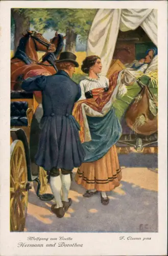 Ansichtskarte  Wolfgang von Goethe Hermann und Dorothea Künstlerkarte 1925