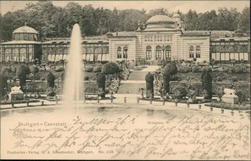 Cannstatt-Stuttgart Kgl. Schloß Wilhelma Parkseite Fontaine 1905