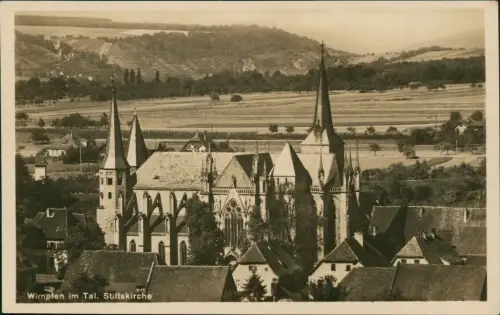 Ansichtskarte Bad Wimpfen Stiftskirche und Stadt - Fotokarte 1932