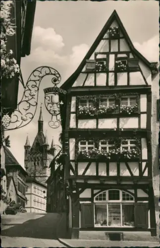 Ansichtskarte Bad Wimpfen Salzgasse und Blauer Turm 1959