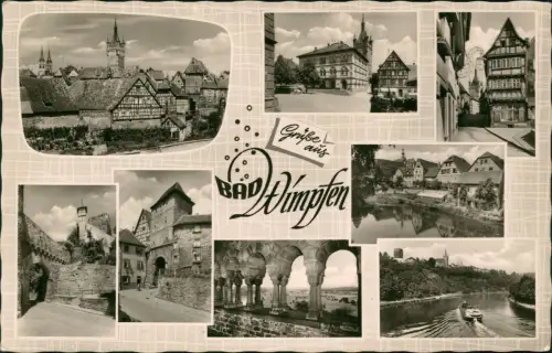 Ansichtskarte Bad Wimpfen Fotokarte Mehrbildkarte Stadtansichten 1964