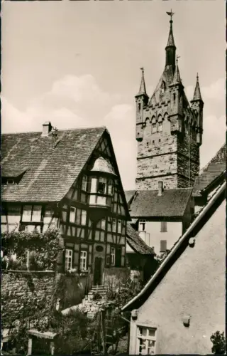 Ansichtskarte Bad Wimpfen Bürgermeister Elsässer - Haus und Blauer Turm 1962