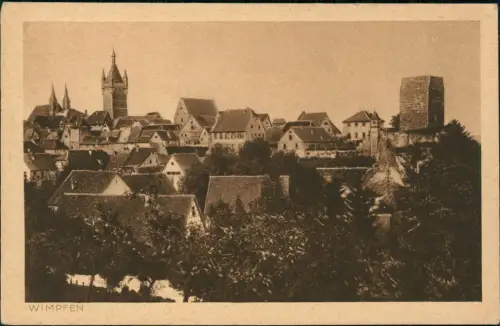 Ansichtskarte Bad Wimpfen Blick über die Stadt 1928