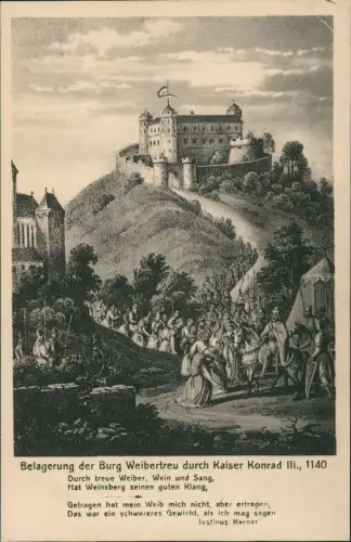 Weinsberg Belagerung der Burg Weibertreu durch Kaiser Konrad 1140 1917
