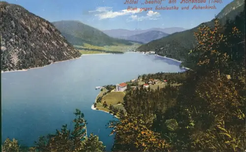 Ansichtskarte Achental Hotel "Scholastica" Achensee 1913