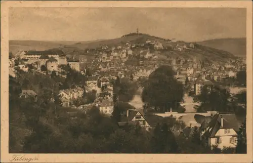 Ansichtskarte Tübingen von Westen 1928