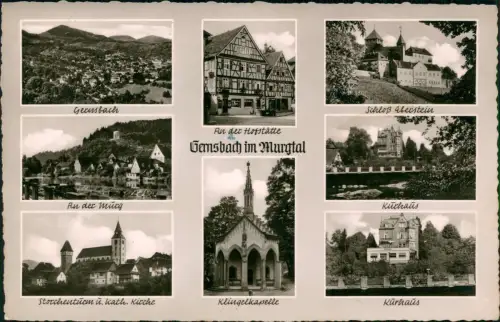 Ansichtskarte Gernsbach Stadtteilansichten Mehrbild 1959