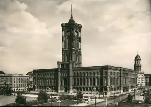 Ansichtskarte Mitte-Berlin Partie am roten Rathaus - Fotokarte 1967