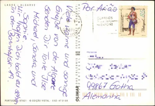 Postcard Algarve Algarve Portugal Hafen Lagos 1998