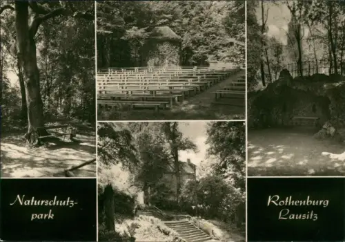 Rothenburg (Oberlausitz) Rózbork Mehrbild Naturpark und Bühne 1969