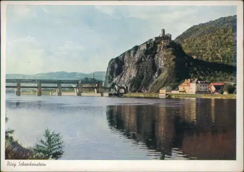 Schreckenstein Elbe Aussig Střekov  Ústí nad Labem Burg und Talsperre 1939