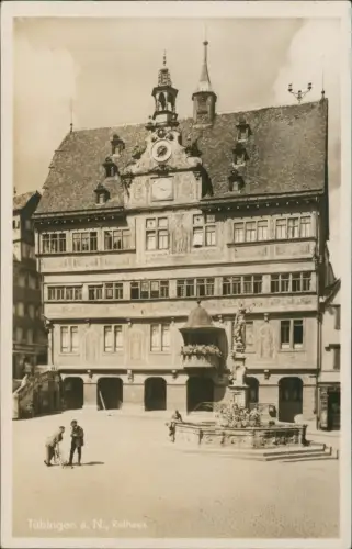 Ansichtskarte Tübingen Partie am Rathaus - Fotokarte 1930
