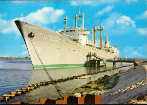 Ansichtskarte  Rostock-Schmarl - Traditionsschiff Typ Frieden 1971