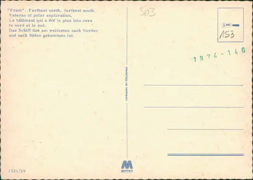 Ansichtskarte  Veteran of polar exploration Schiffe Dampfer Steamer 1986