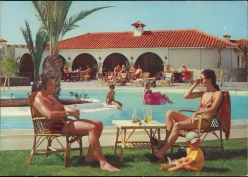 Postale Gran Canaria SUN CLUB Pool Kanaren Canaris 1986